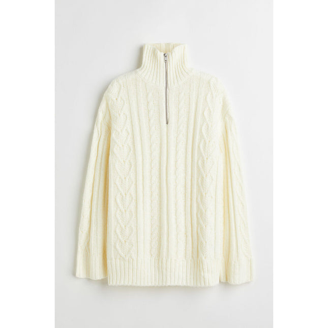 H&M Wanita Zip-top cable-knit jumper