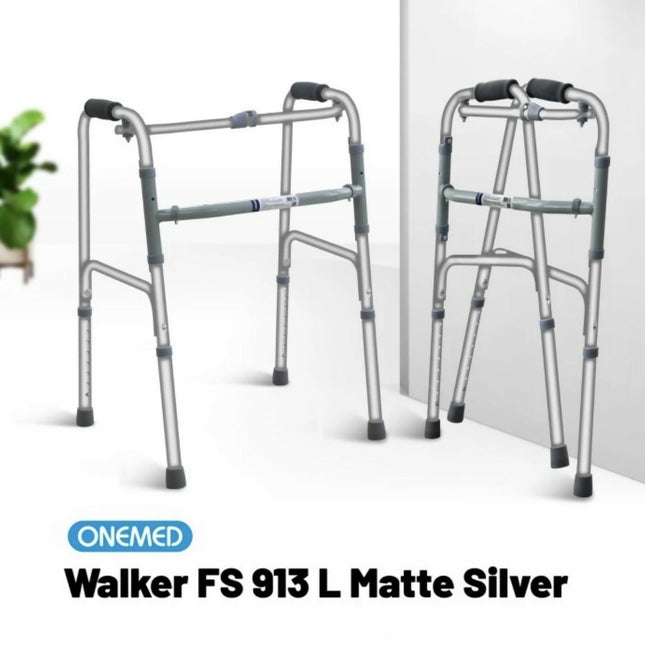 ￼Alat Bantu Jalan Walker Matte Silver FS 913 L OneMed