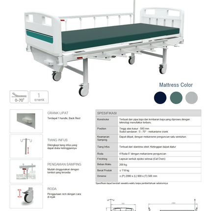 BED PATIENT 1 CRANK MANUAL ABS
