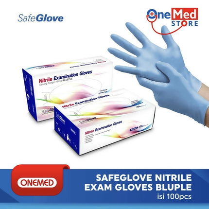 ￼Sarung Tangan Safeglove Nitrile Exam Blue SGN